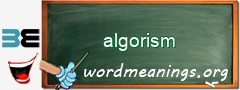 WordMeaning blackboard for algorism